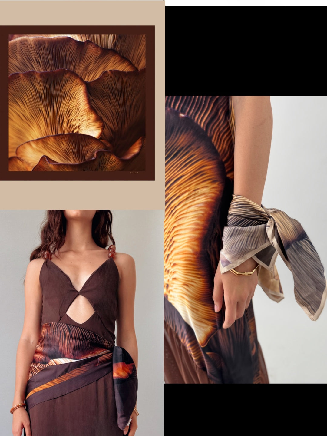 Lenço de seda Fungi | Scarf Satin